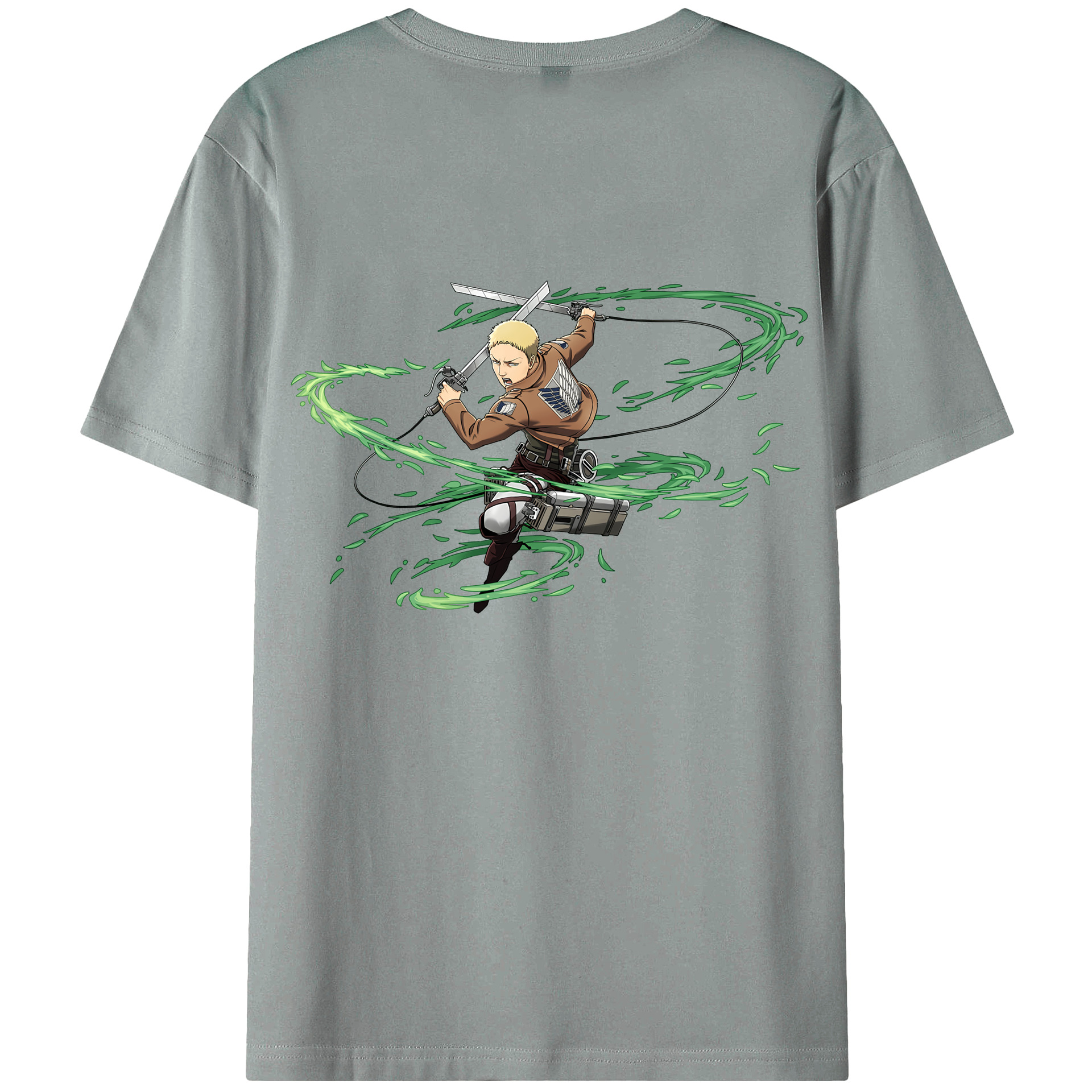 （画像用） 進撃の巨人 ライナー・ブラウン Attack on Titan Reiner Braun 綿100％ メンズ半袖Tシャツ（バックプリント） 通気性